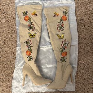 Knee High Embroidered Boots